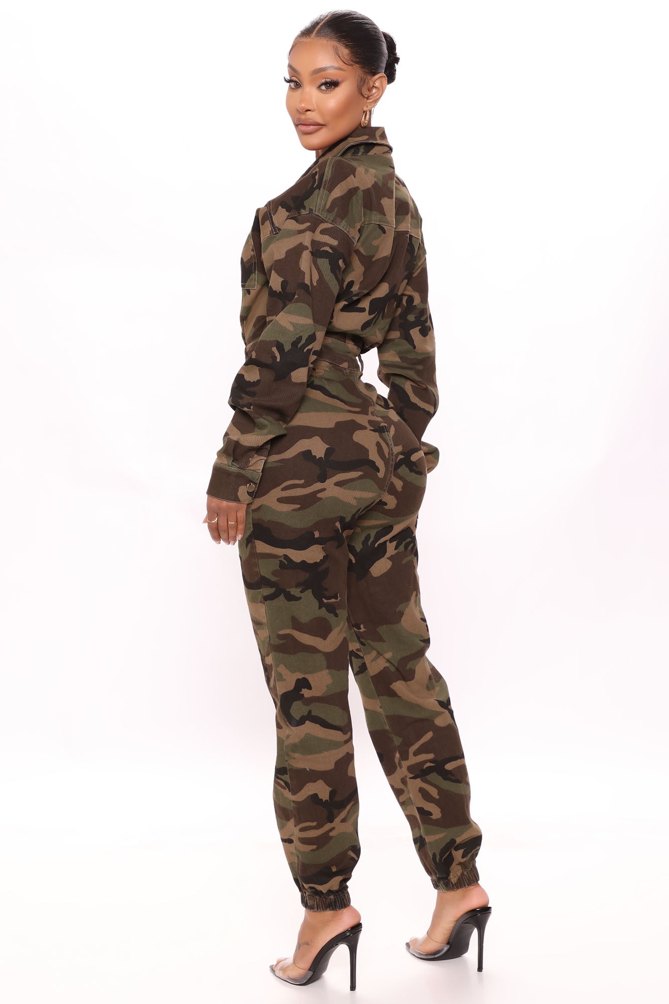 Daniela Long Sleeve Camo Jumpsuit - Camouflage