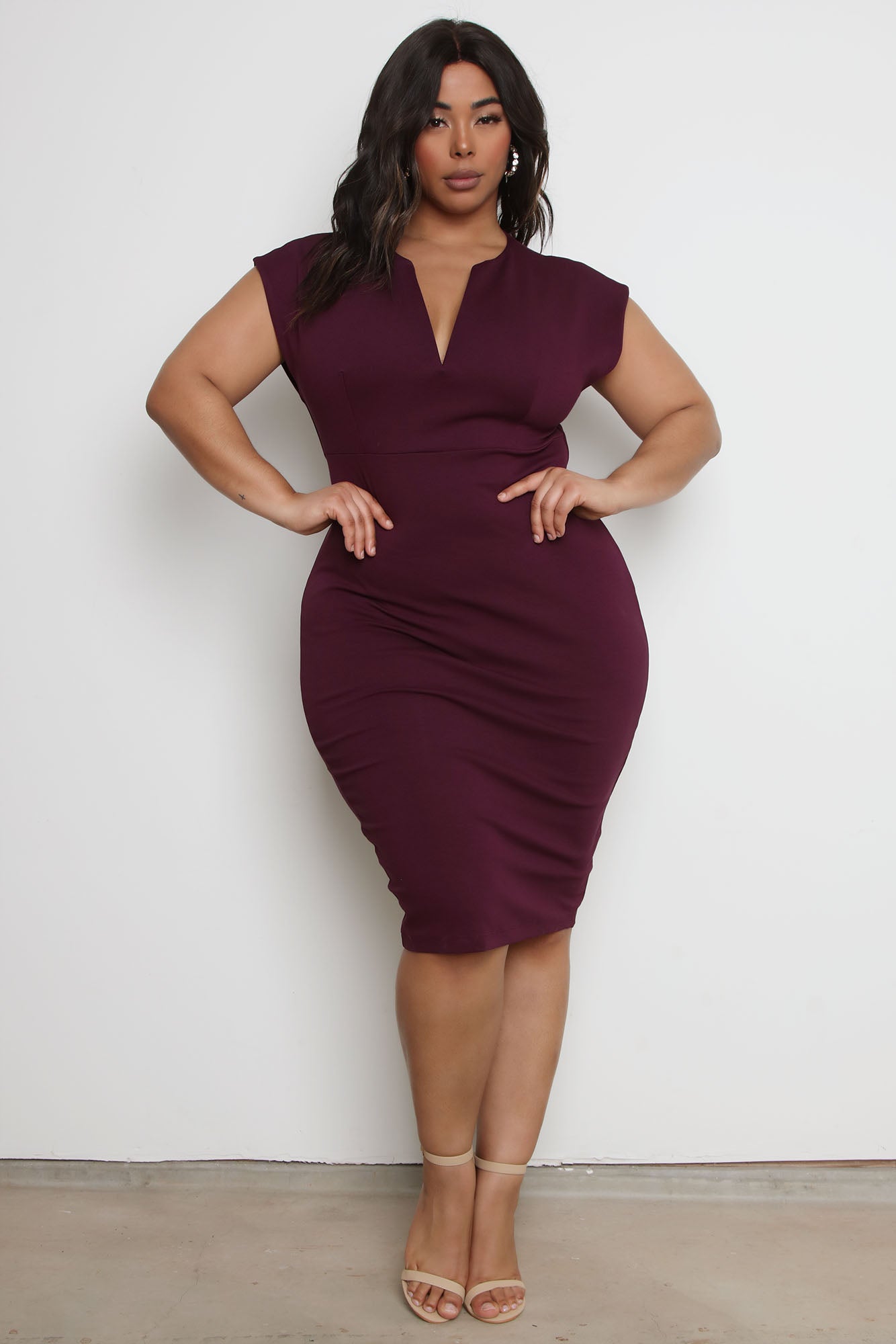 CEO Moves Body Sculpting Midi Dress - Eggplant