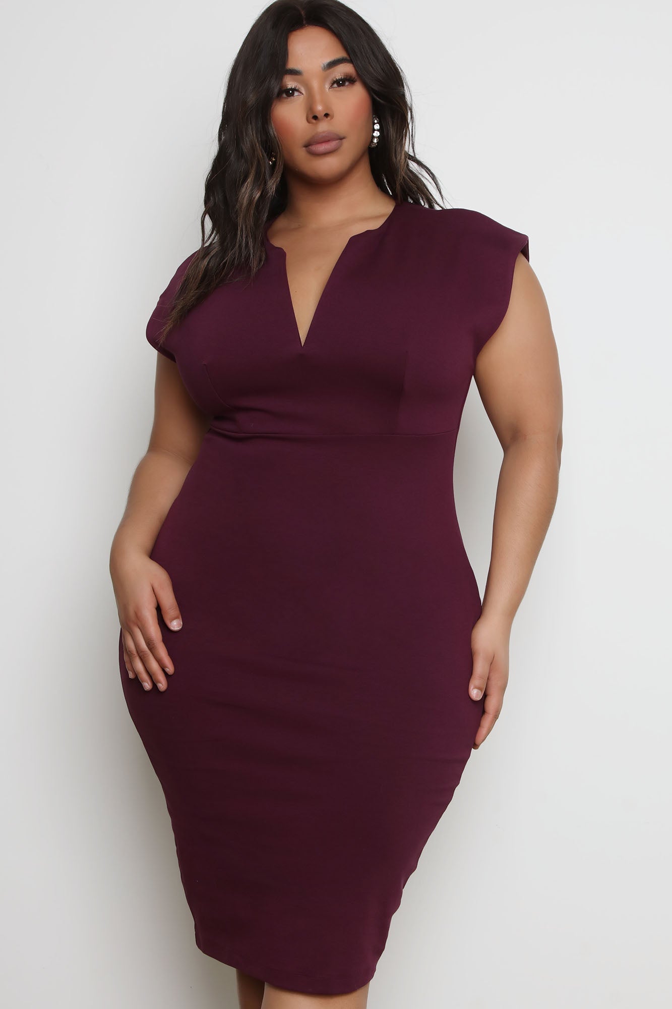 CEO Moves Body Sculpting Midi Dress - Eggplant