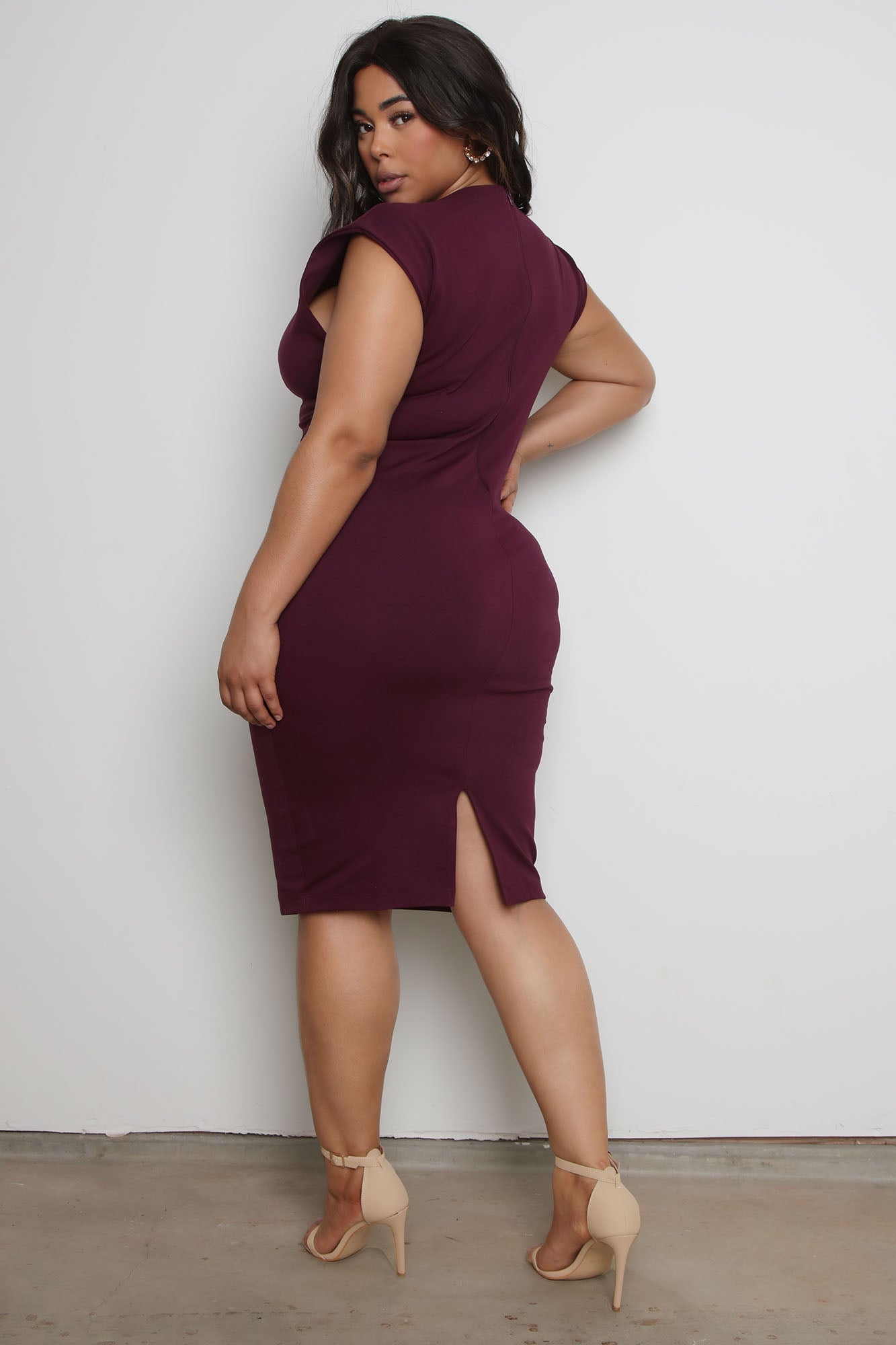 CEO Moves Body Sculpting Midi Dress - Eggplant