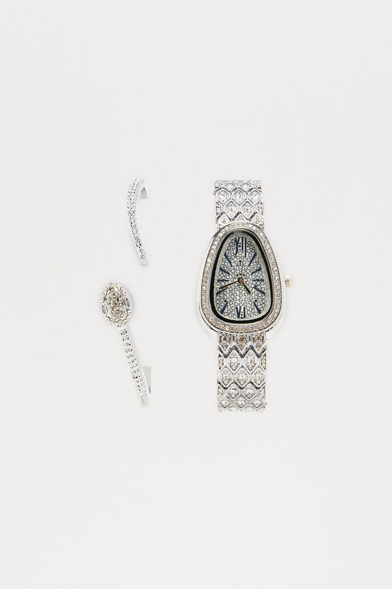 Senara Just Slithering By Snake Bracelet And Watch Set - Silver
