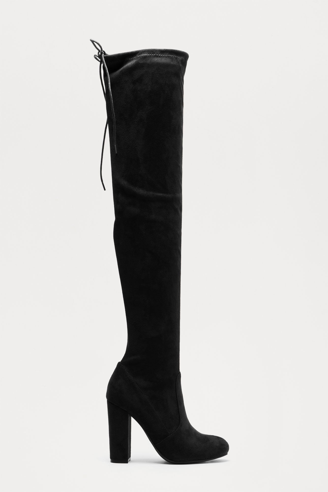 Pretty In Thigh High Boots - Black