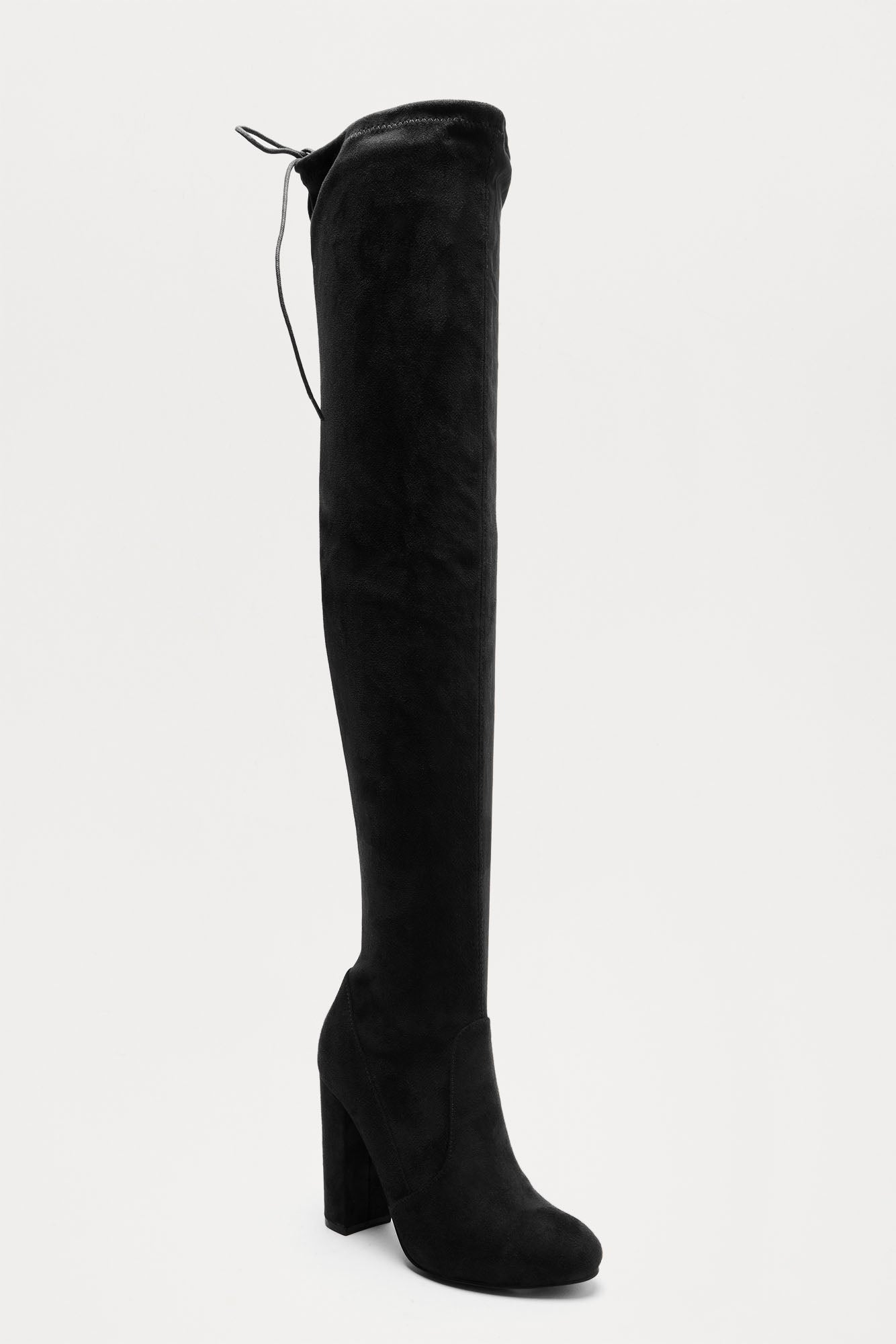 Pretty In Thigh High Boots - Black