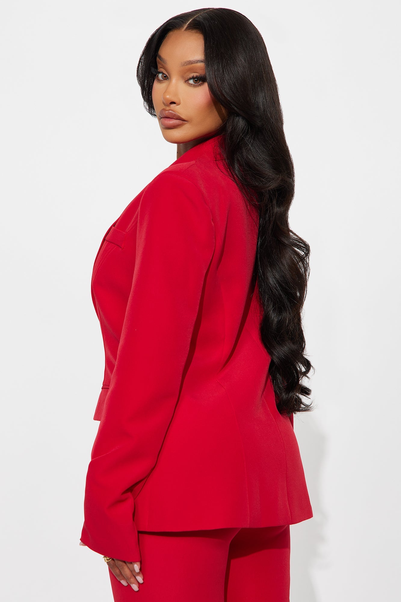 Senara About Her Business Hourglass Blazer - Red