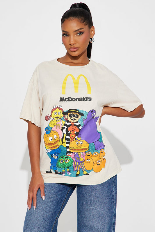 Senara Vintage McDonald's Oversized Washed Tee - Natural