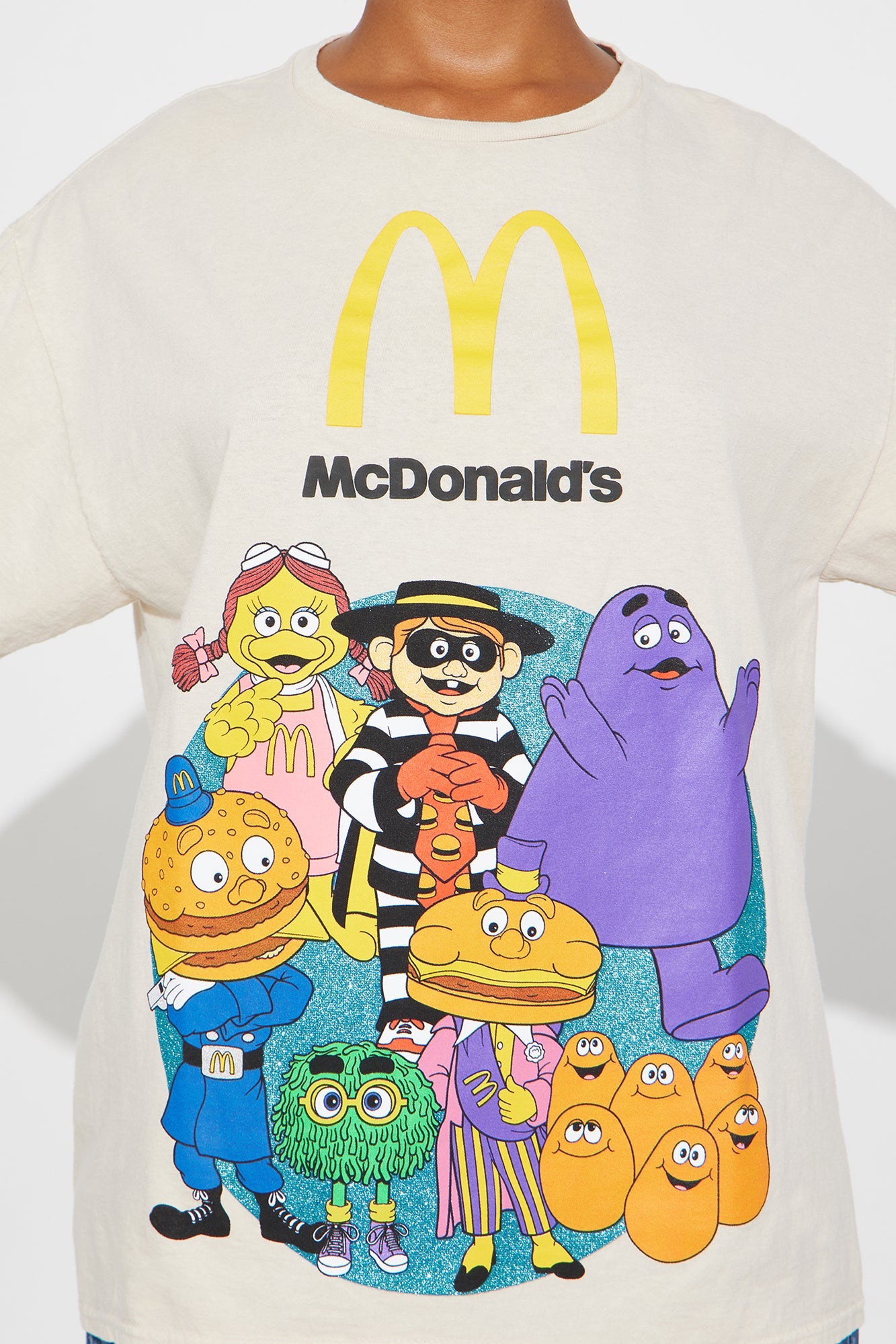 Senara Vintage McDonald's Oversized Washed Tee - Natural