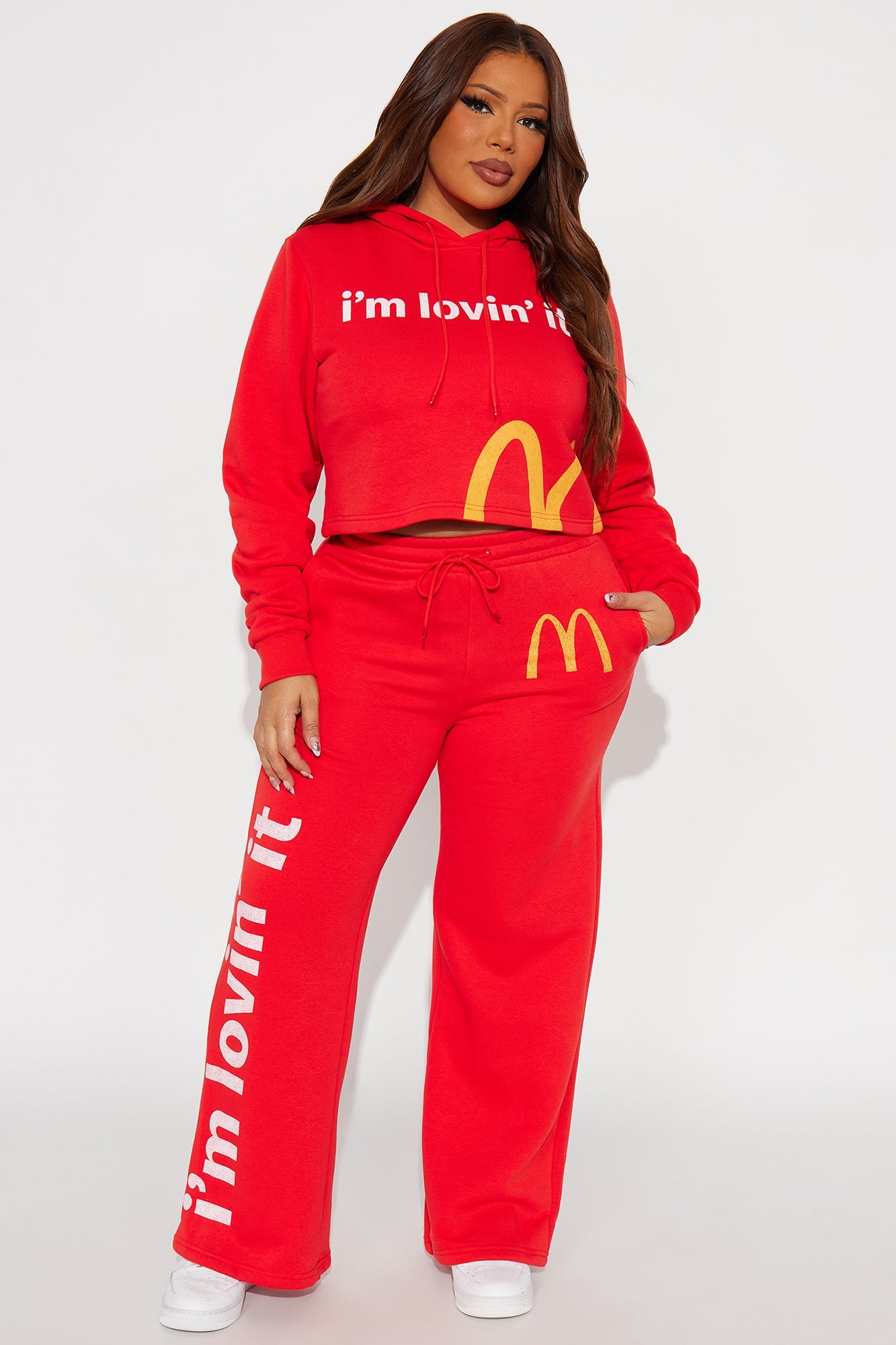 Senara McDonald's I'm Lovin' It Cropped Hoodie - Red
