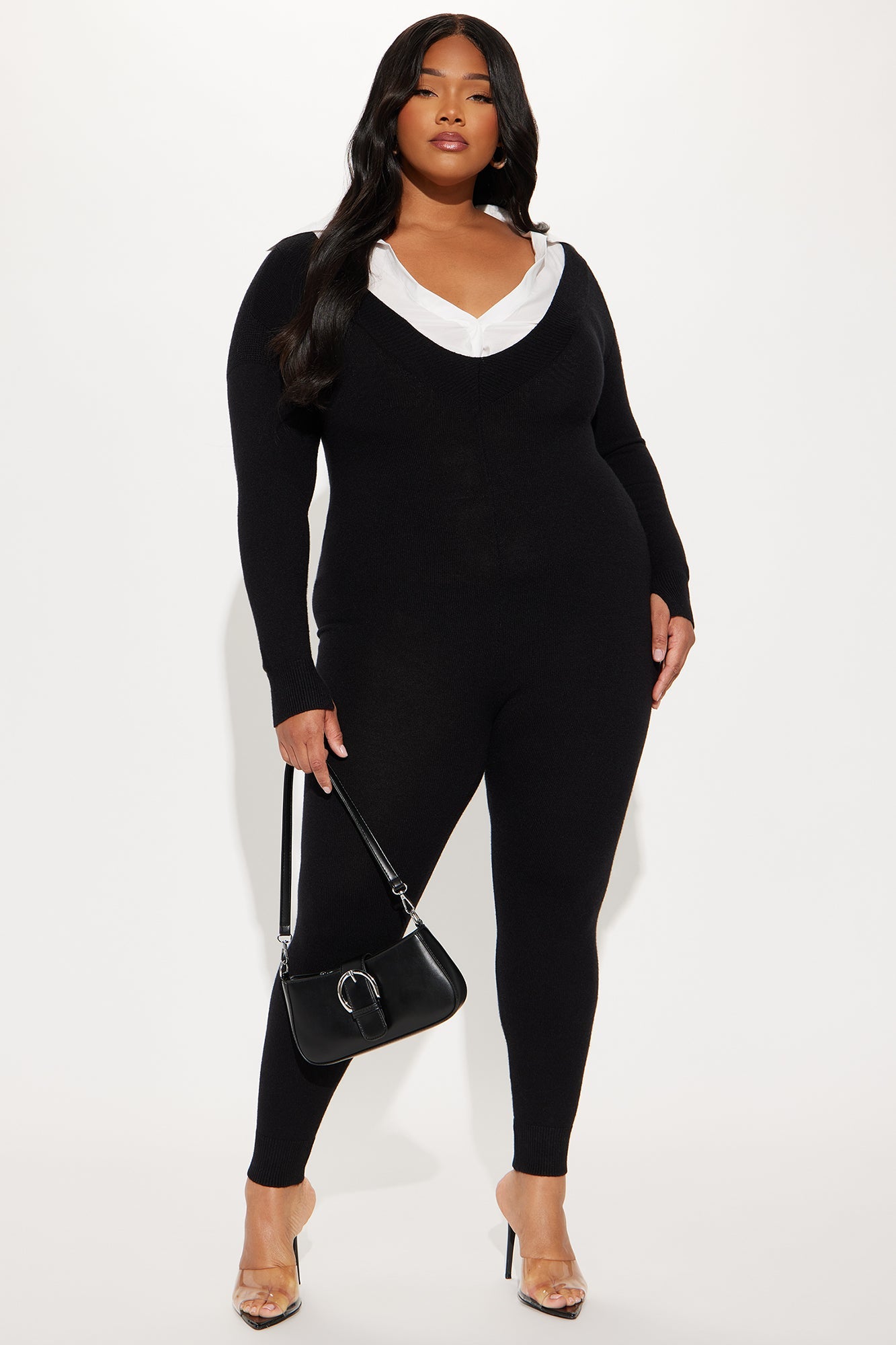 Prep In My Step Sweater Jumpsuit - Black