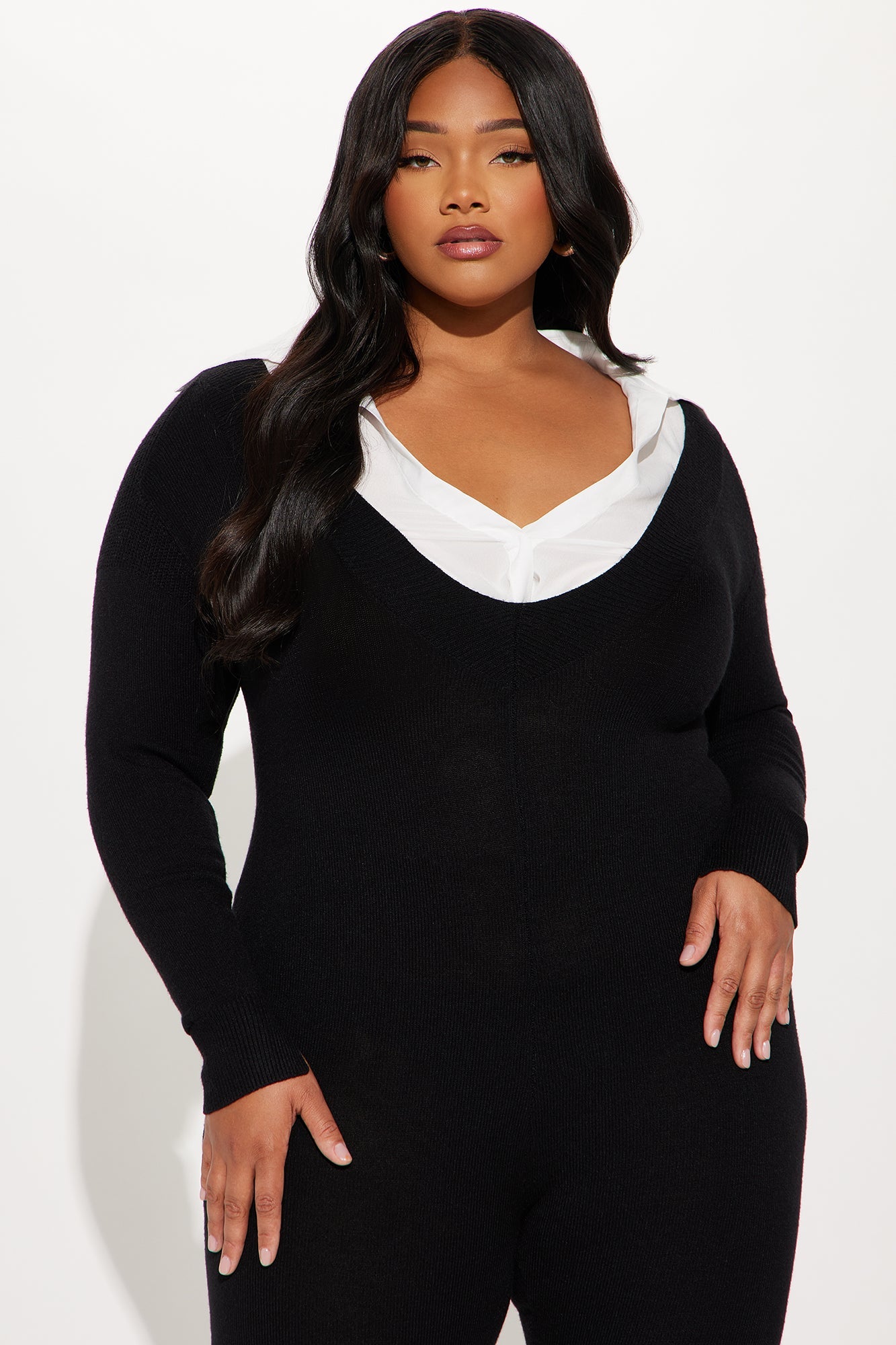 Prep In My Step Sweater Jumpsuit - Black