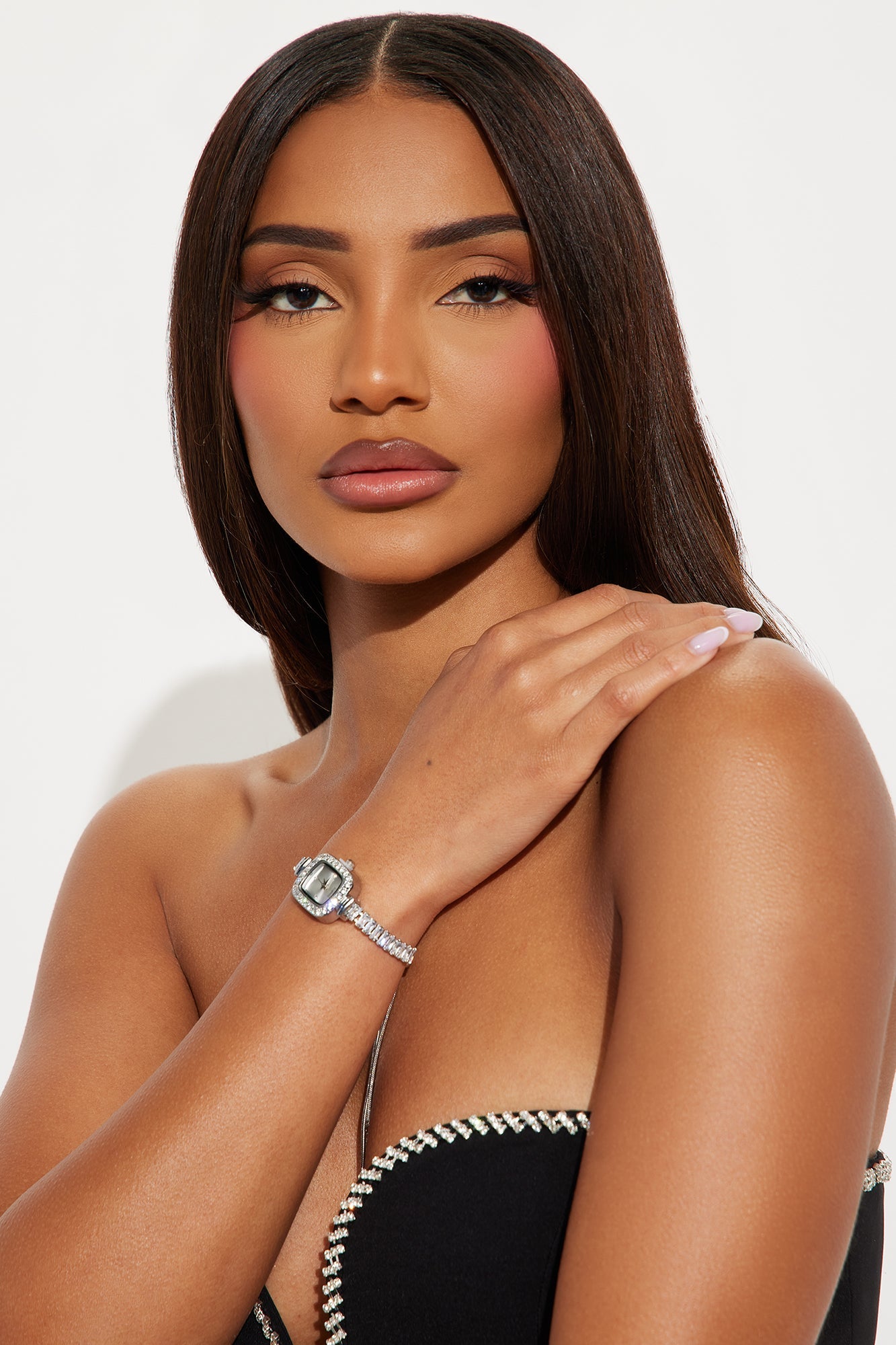 Senara Want It All Rhinestone Watch - Silver