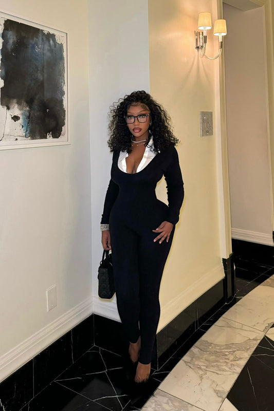 Prep In My Step Sweater Jumpsuit - Black