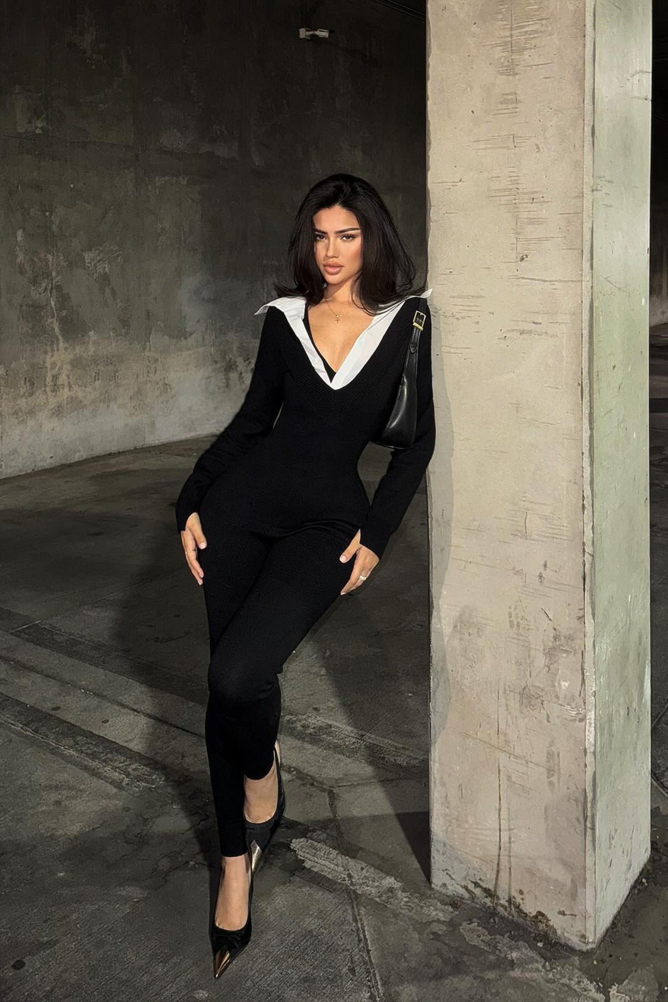 Prep In My Step Sweater Jumpsuit - Black