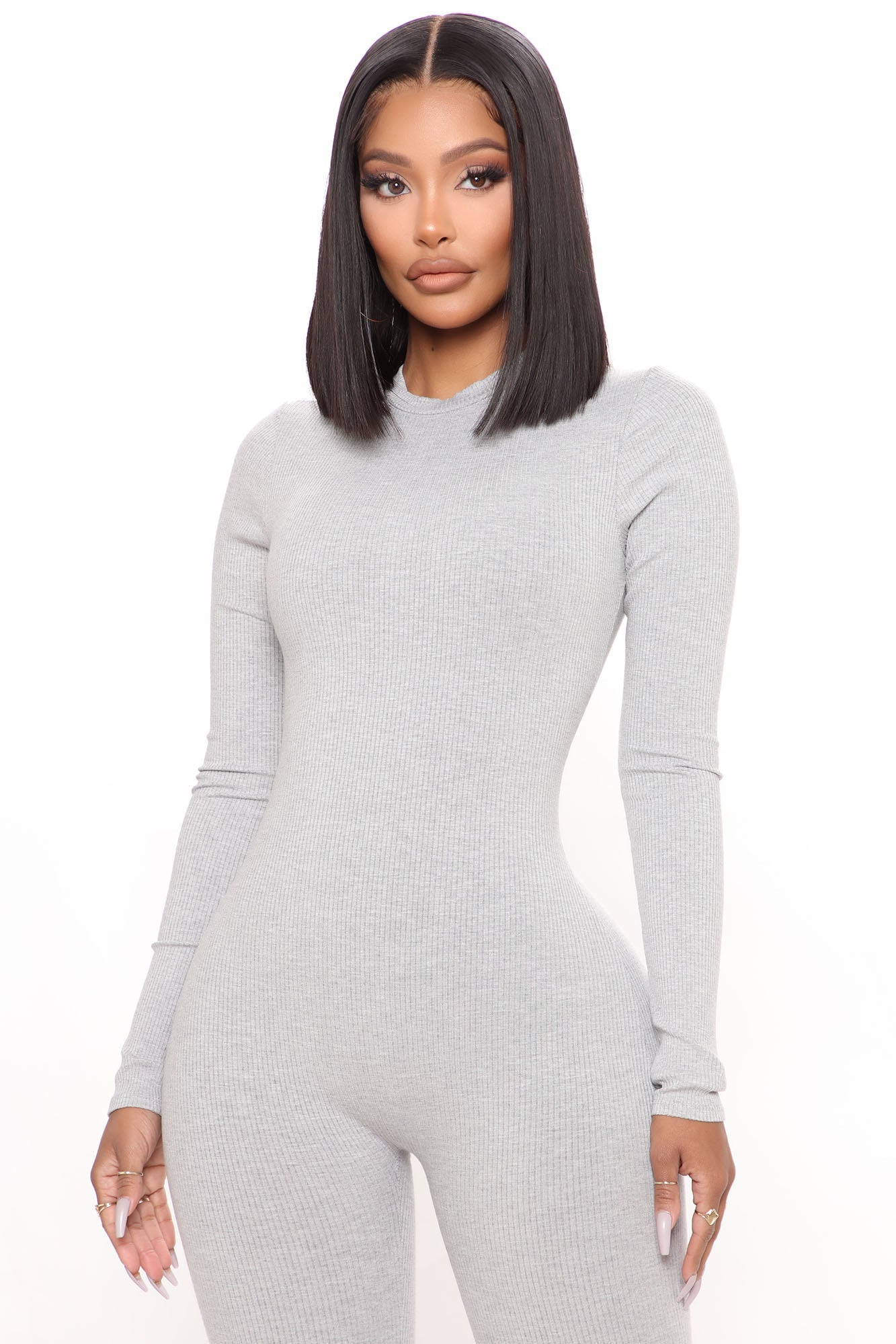 Maribel Snatched Jumpsuit - Heather Grey