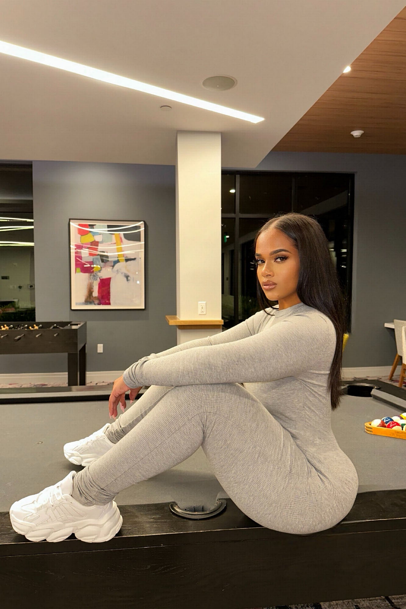 Maribel Snatched Jumpsuit - Heather Grey