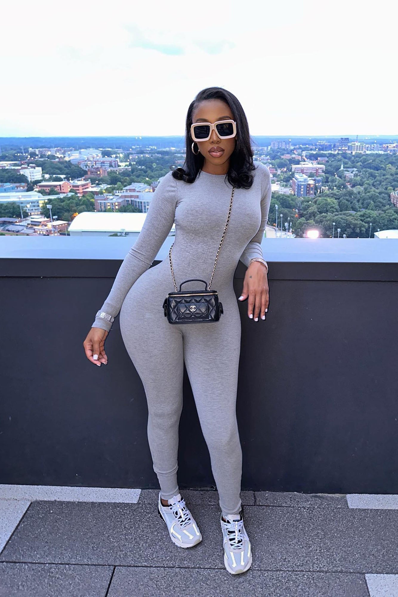 Maribel Snatched Jumpsuit - Heather Grey