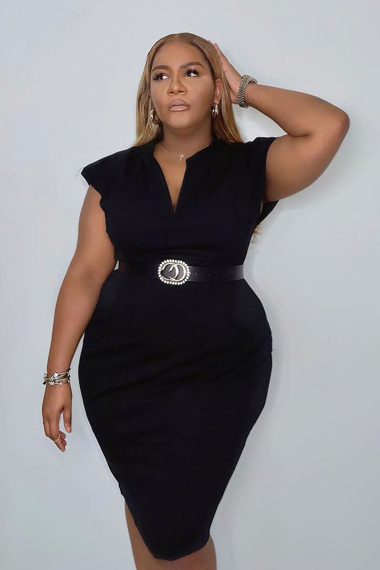 CEO Moves Body Sculpting Midi Dress - Black