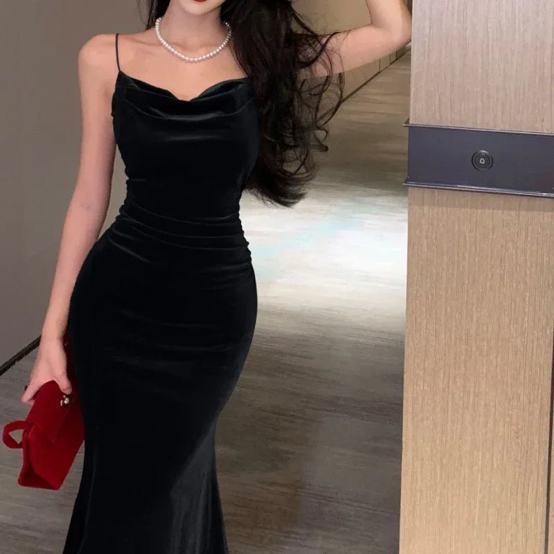 Senara Midnight Velvet Dress