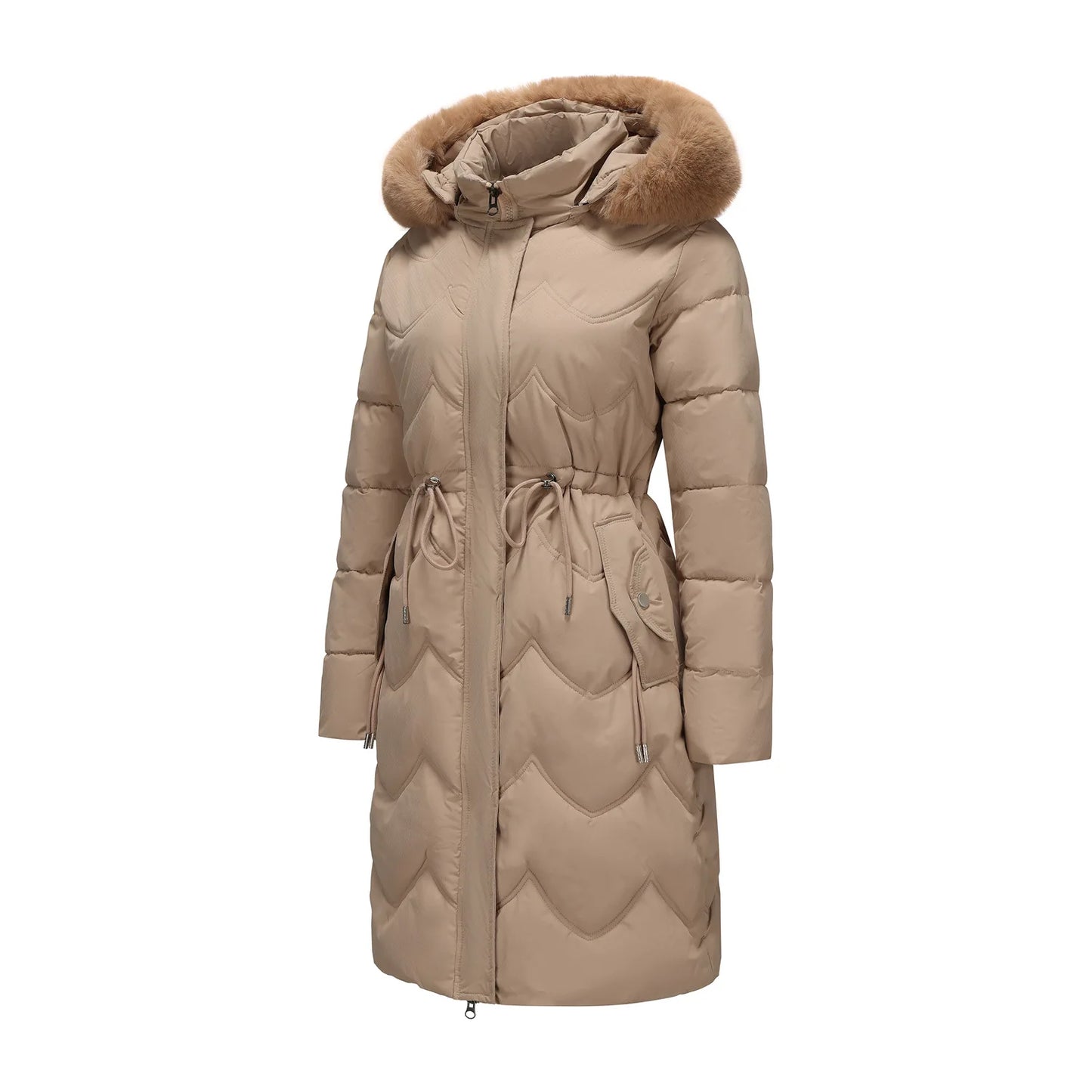 Senara Luxe Fur Collar Coat
