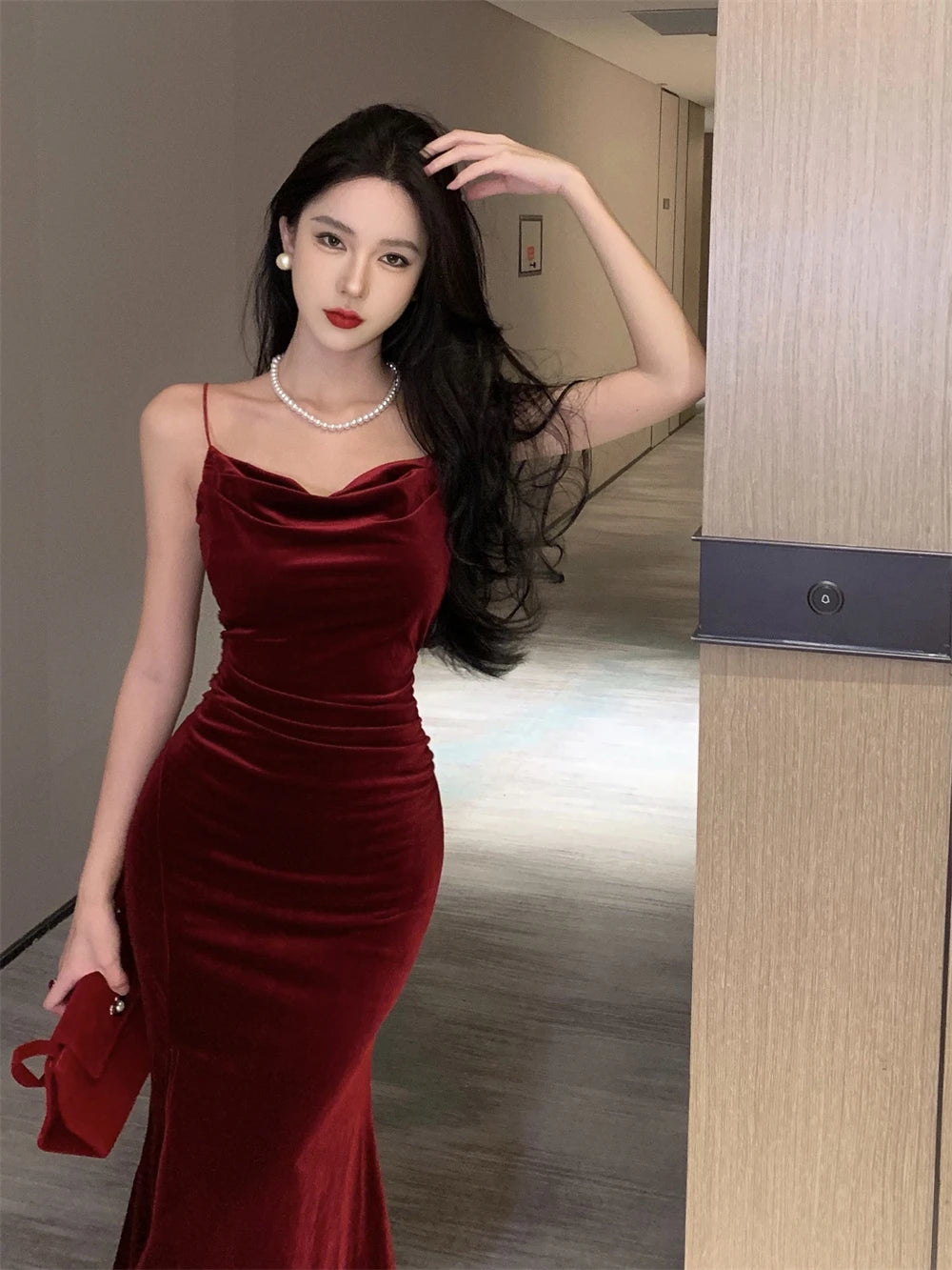 Senara Midnight Velvet Dress
