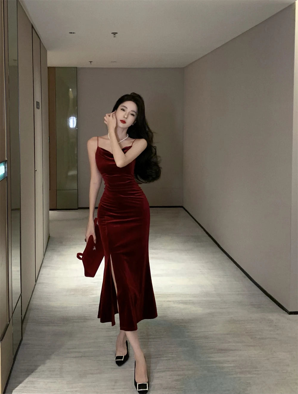 Senara Midnight Velvet Dress