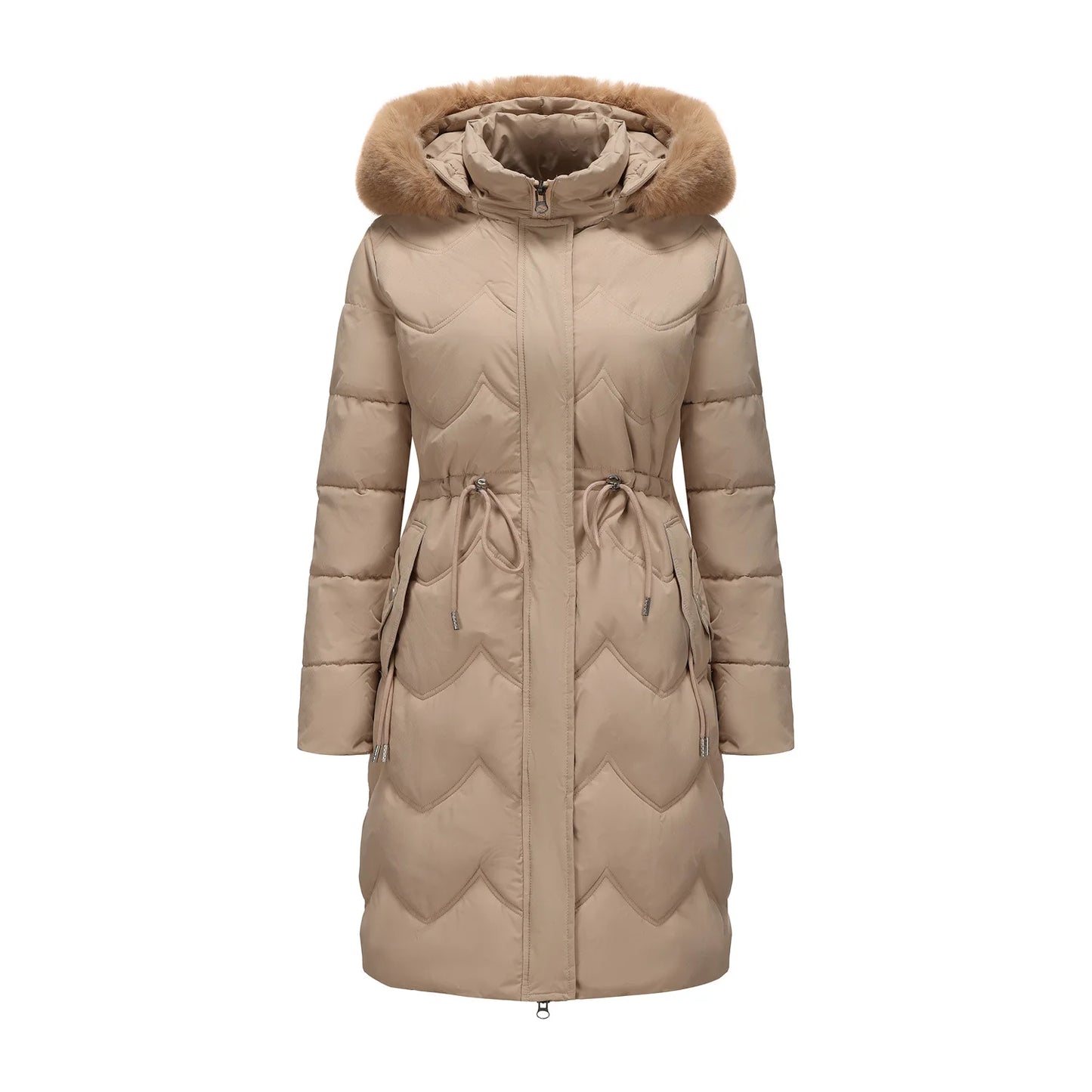 Senara Luxe Fur Collar Coat