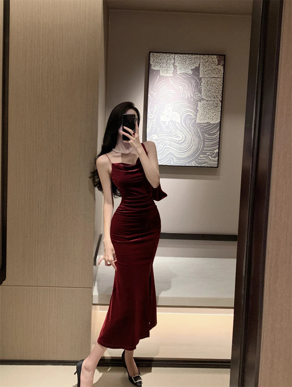 Senara Midnight Velvet Dress