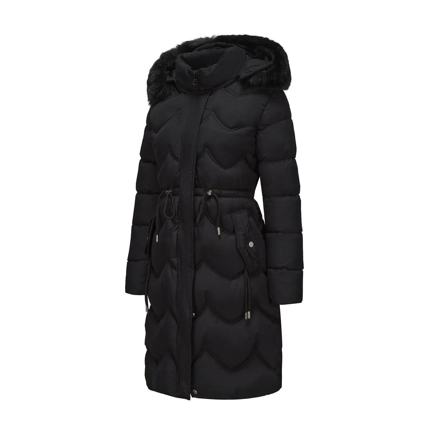 Senara Luxe Fur Collar Coat