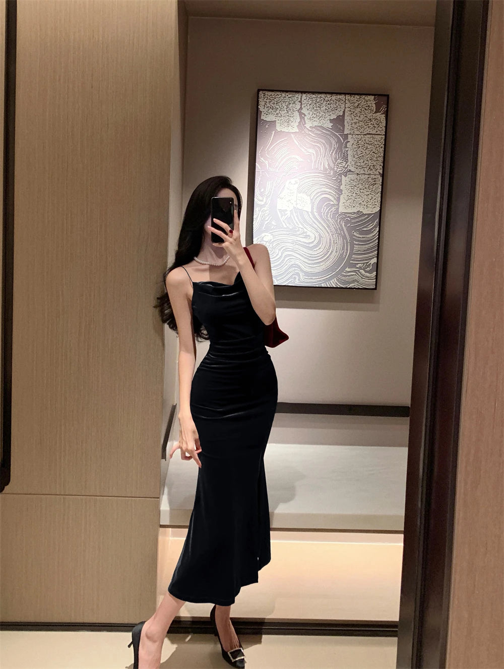 Senara Midnight Velvet Dress