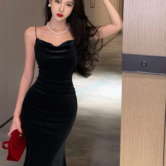 Senara Midnight Velvet Dress