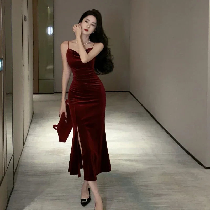 Senara Midnight Velvet Dress