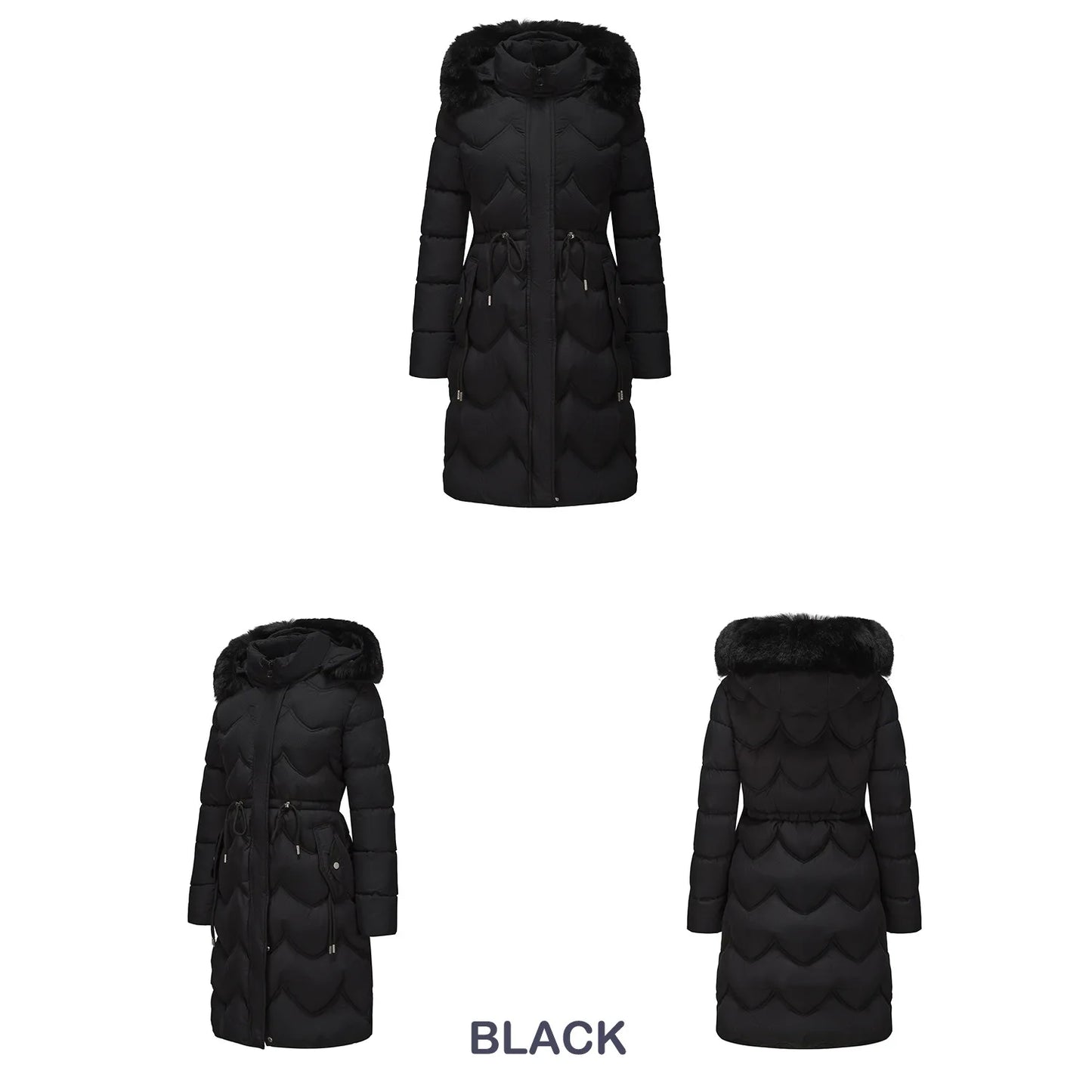 Senara Luxe Fur Collar Coat