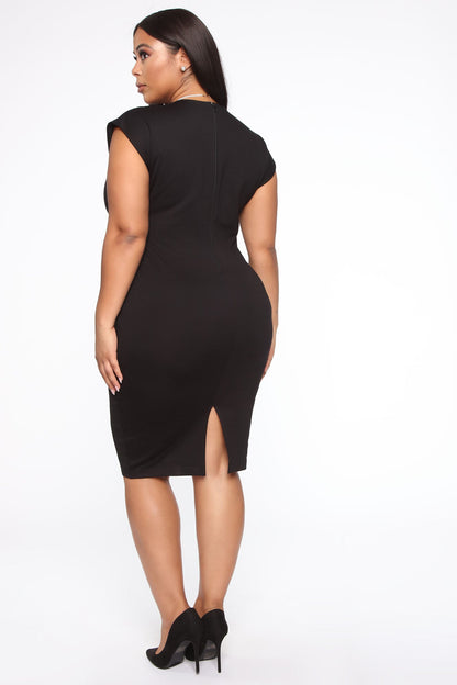 CEO Moves Body Sculpting Midi Dress - Black