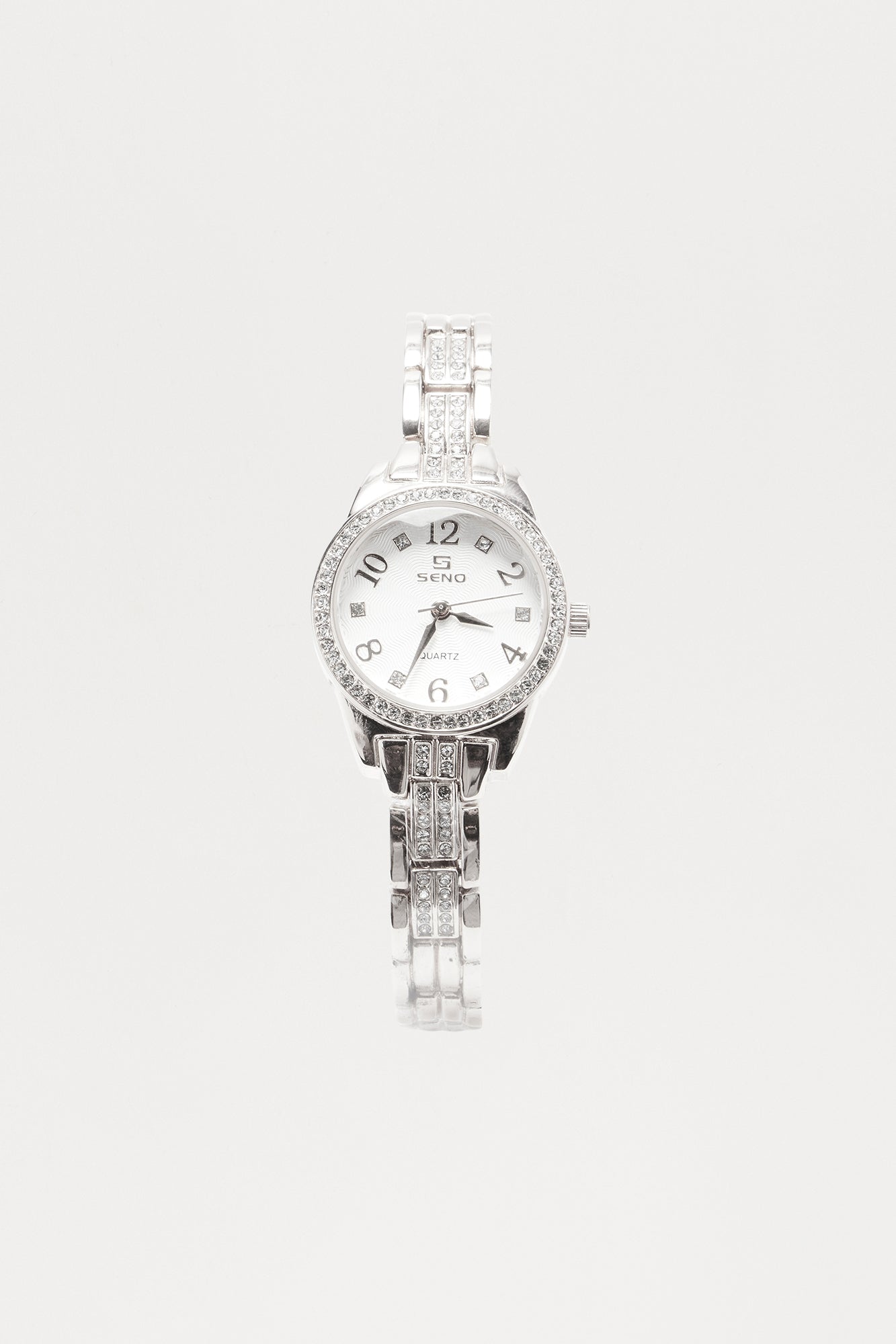 Senara Keep It Going Rhinestone Watch - Silver