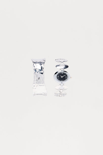 Senara Time Goes By 2 Piece Watch Set - Silver