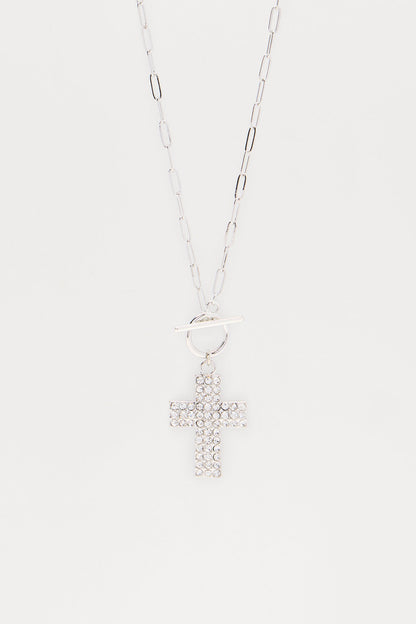 Fingers Crossed Necklace - Silver