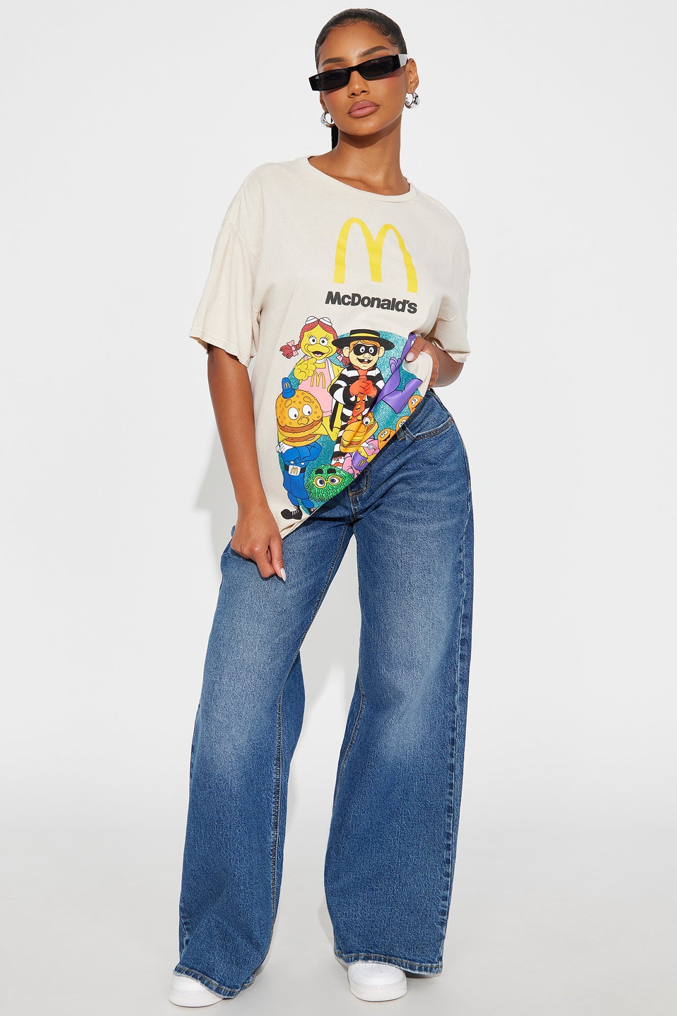 Senara Vintage McDonald's Oversized Washed Tee - Natural