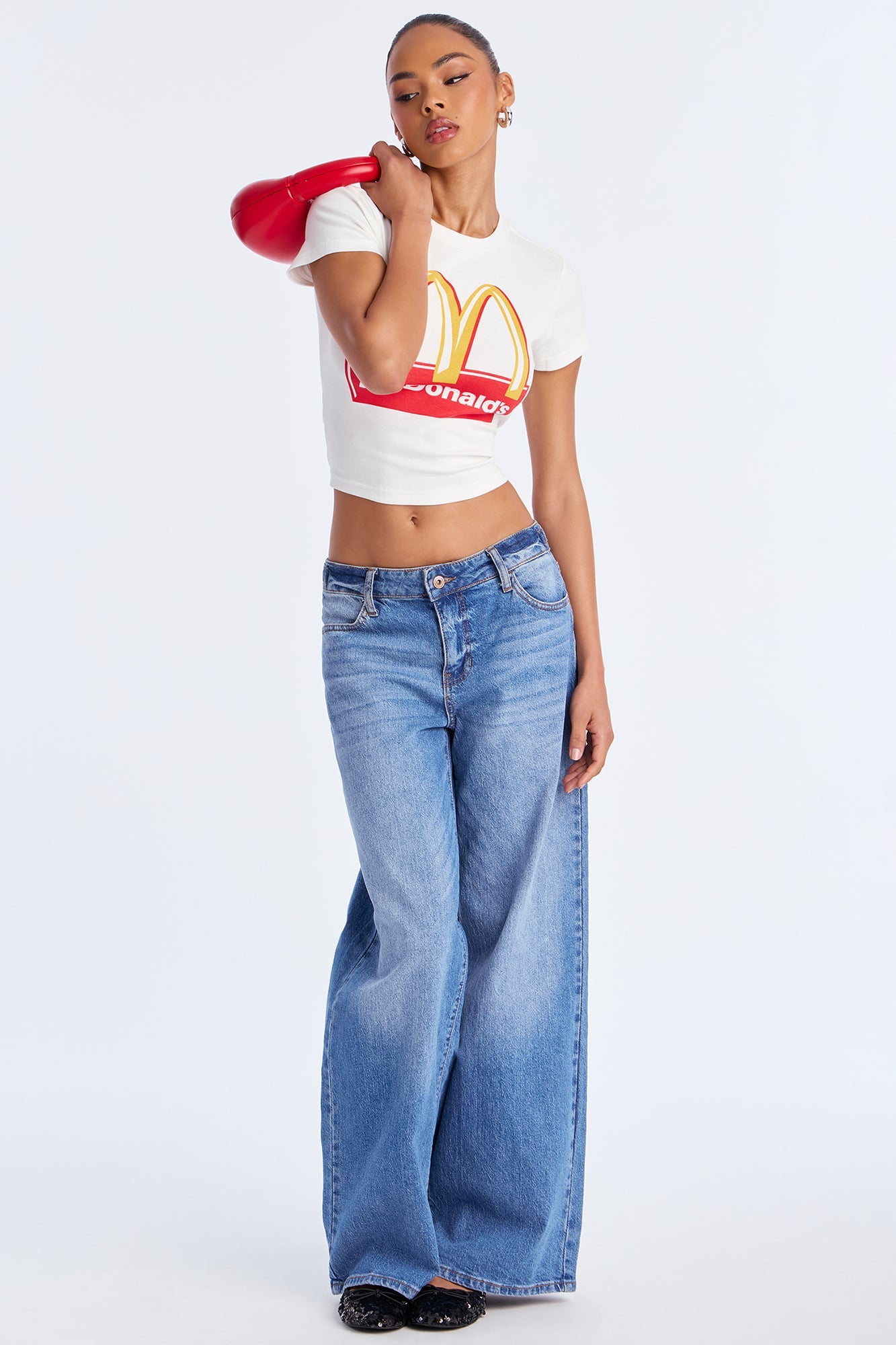 Senara McDonald's Baby Tee - White