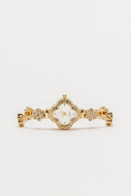 Senara Dainty Flora Watch - Gold