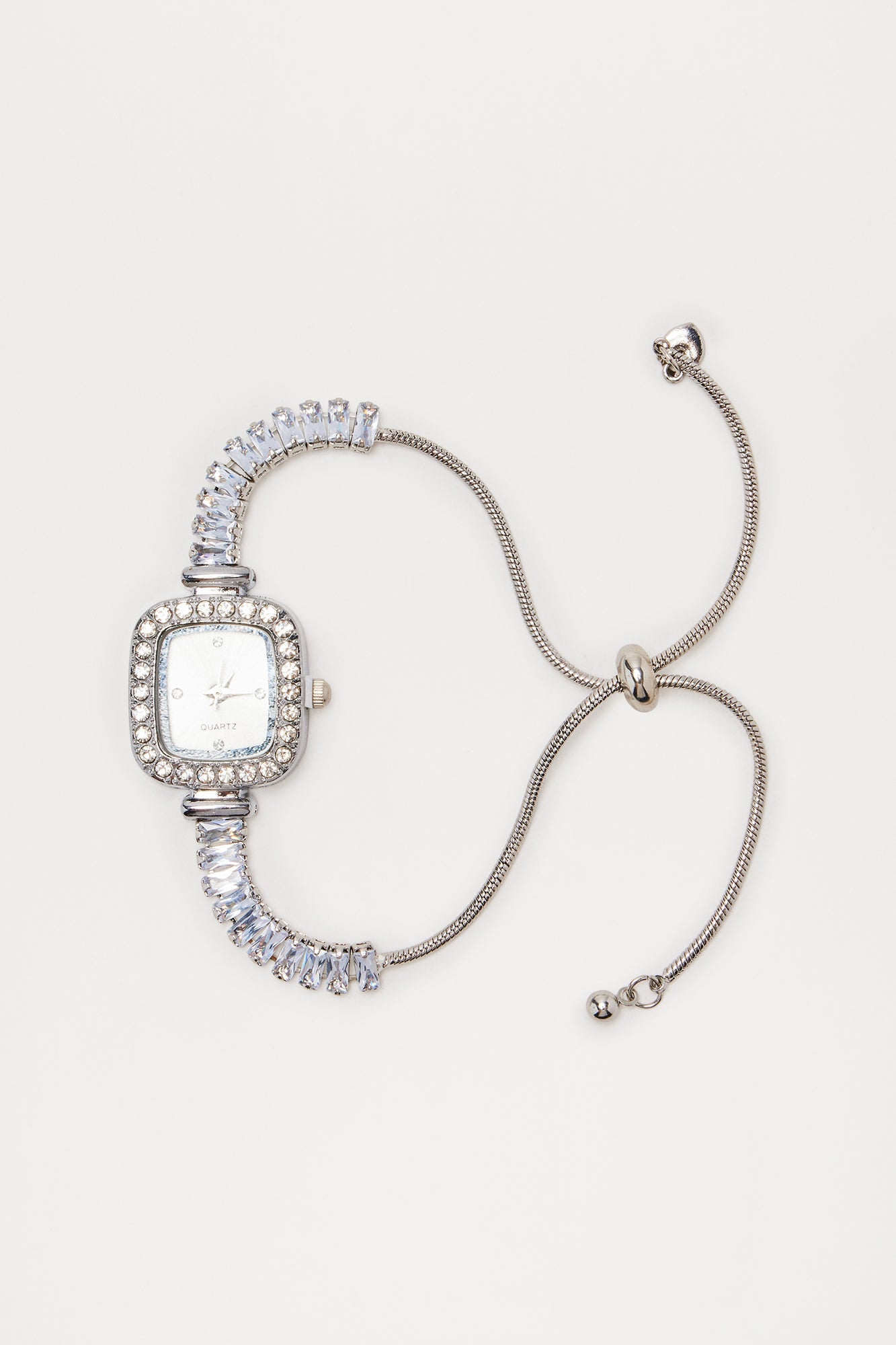 Senara Want It All Rhinestone Watch - Silver