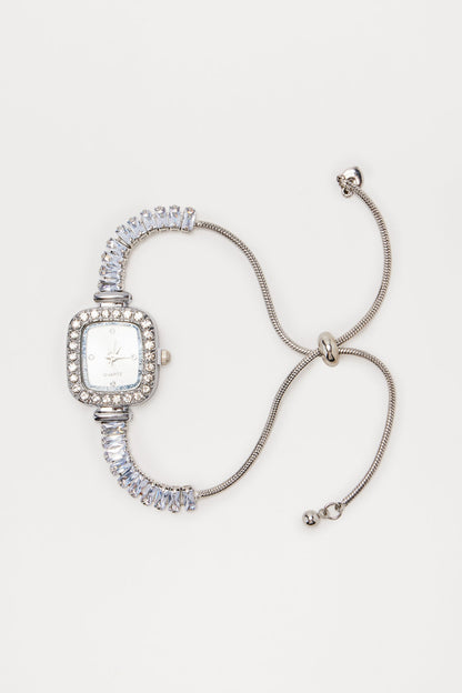 Senara Want It All Rhinestone Watch - Silver