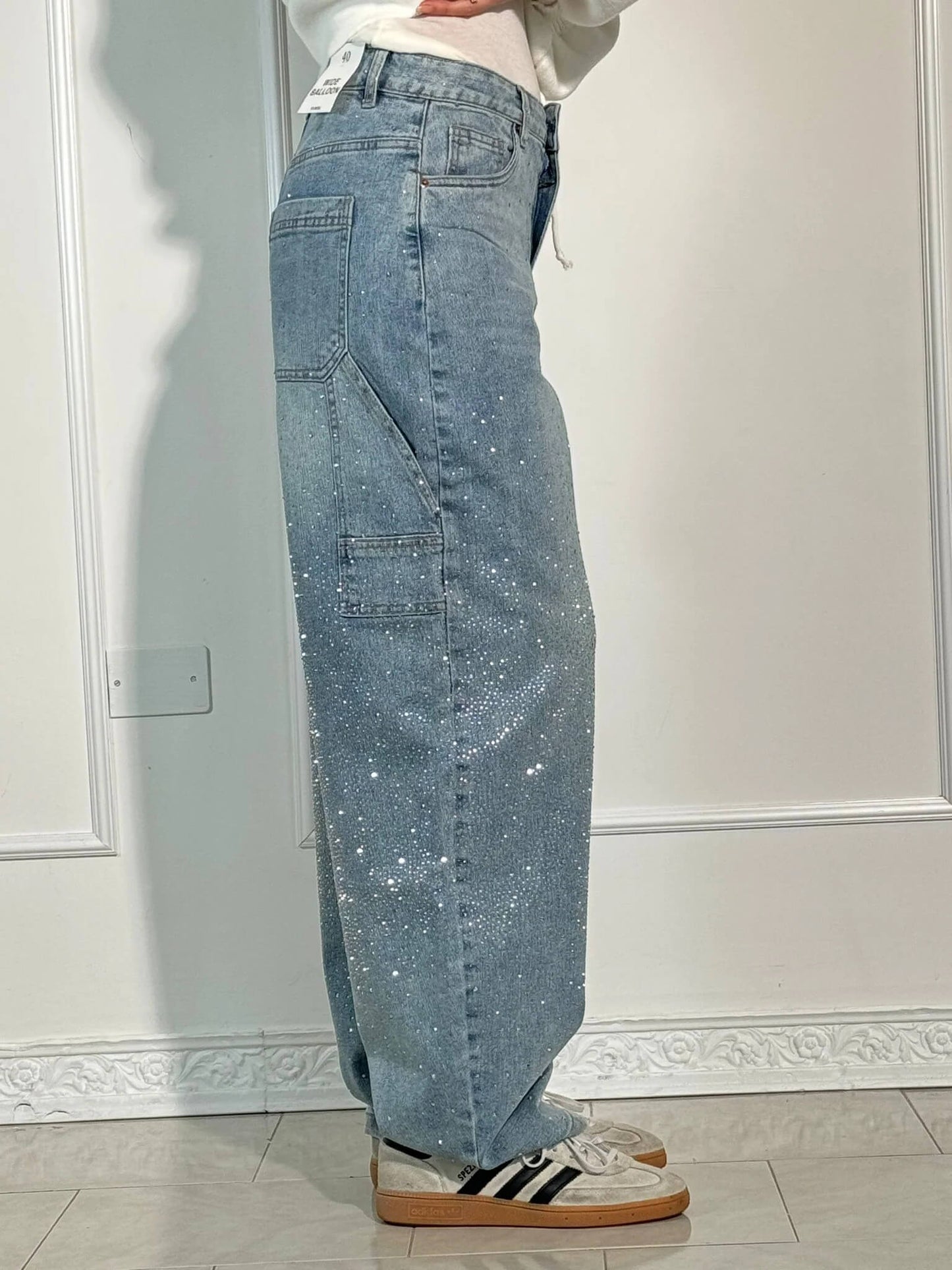 Senara Balloon Carpenter Shine Denim Jeans