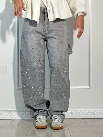 Senara Balloon Carpenter Shine Denim Jeans