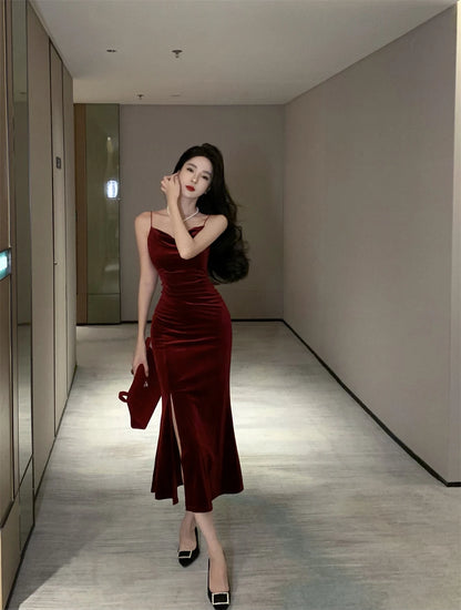 Senara Midnight Velvet Dress