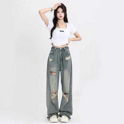Senara Highstreet Hole Jeans