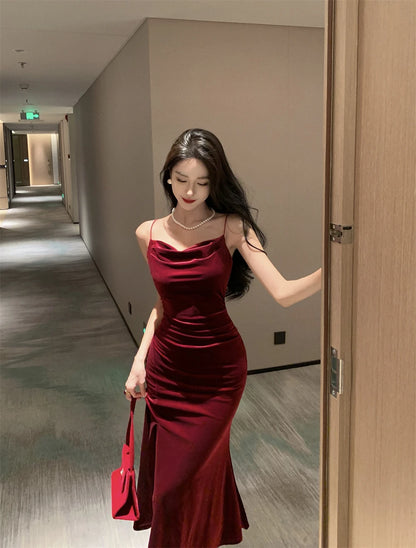 Senara Midnight Velvet Dress