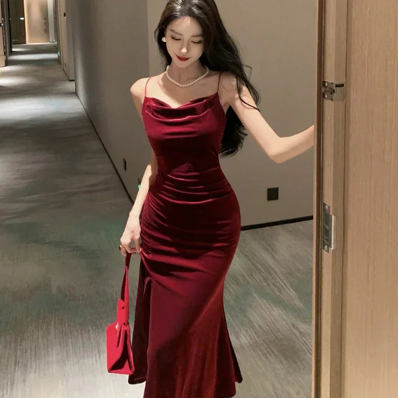 Senara Midnight Velvet Dress