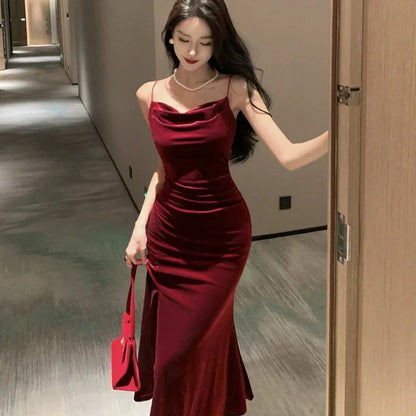 Senara Midnight Velvet Dress